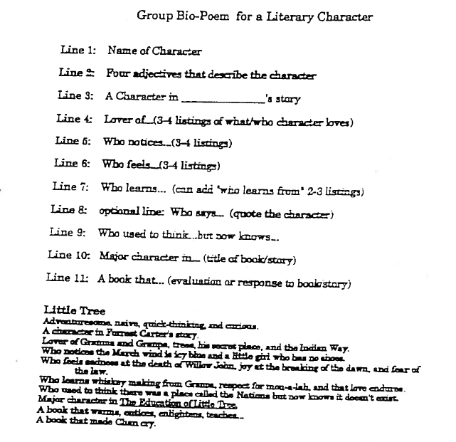 Mrs. Larson's Blog BioPoem for a Literary Character