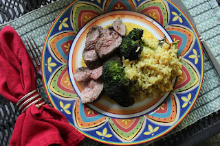 Grilled Herb Mint Leg of Lamb with Ginger Broccoli and Raita