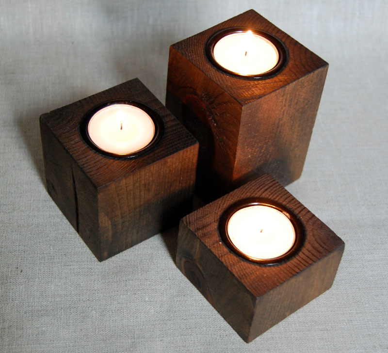 Lavender Crate Wooden Tealight Holders