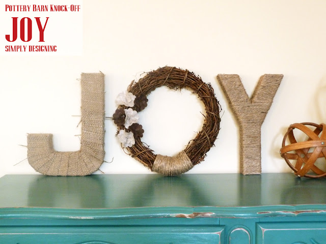 JOY {Pottery Barn Knock-Off} | simple DIY Holiday or Christmas decor inspired by PB | #crafts #holidaycrafts #christmas #diygifts #CraftersRAK #spon