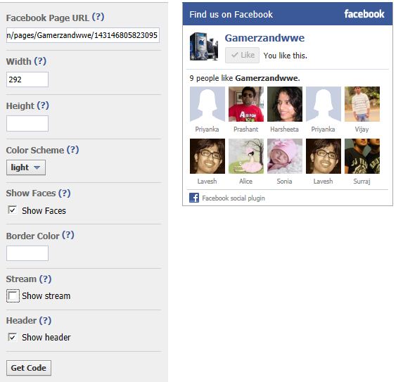 An example of how to create facebook likebox