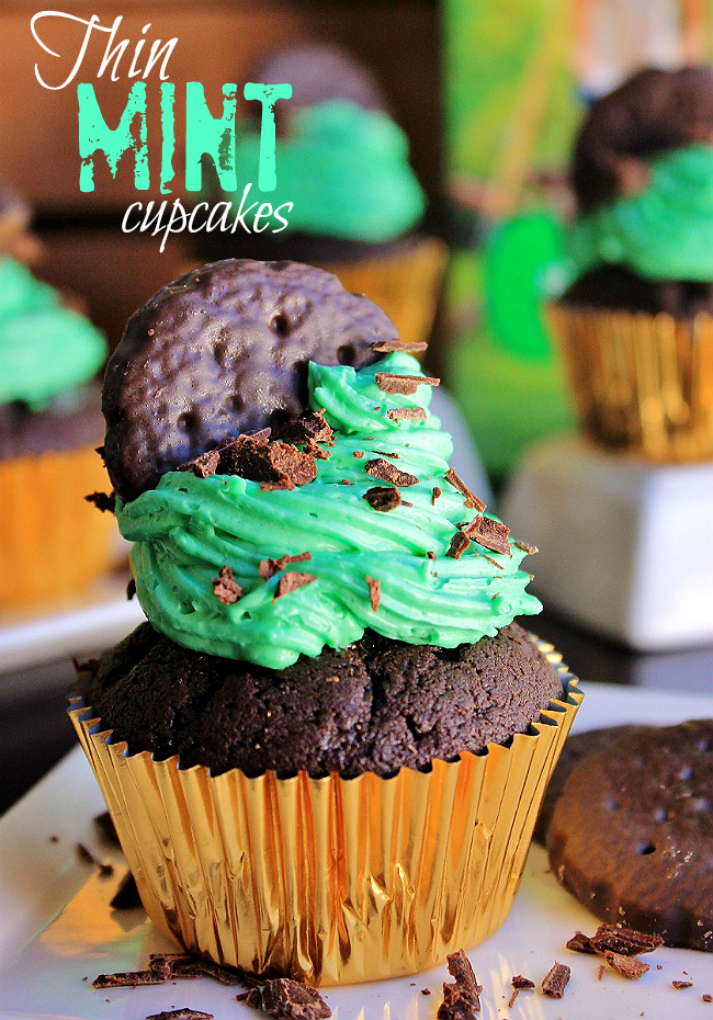 Girl Scouts of America inspired Thin Mint Cupcakes perfect for St Patrick's Day, Potlucks, or plan Indulgence. No Thin Mints were harmed in the making of these cupcakes!