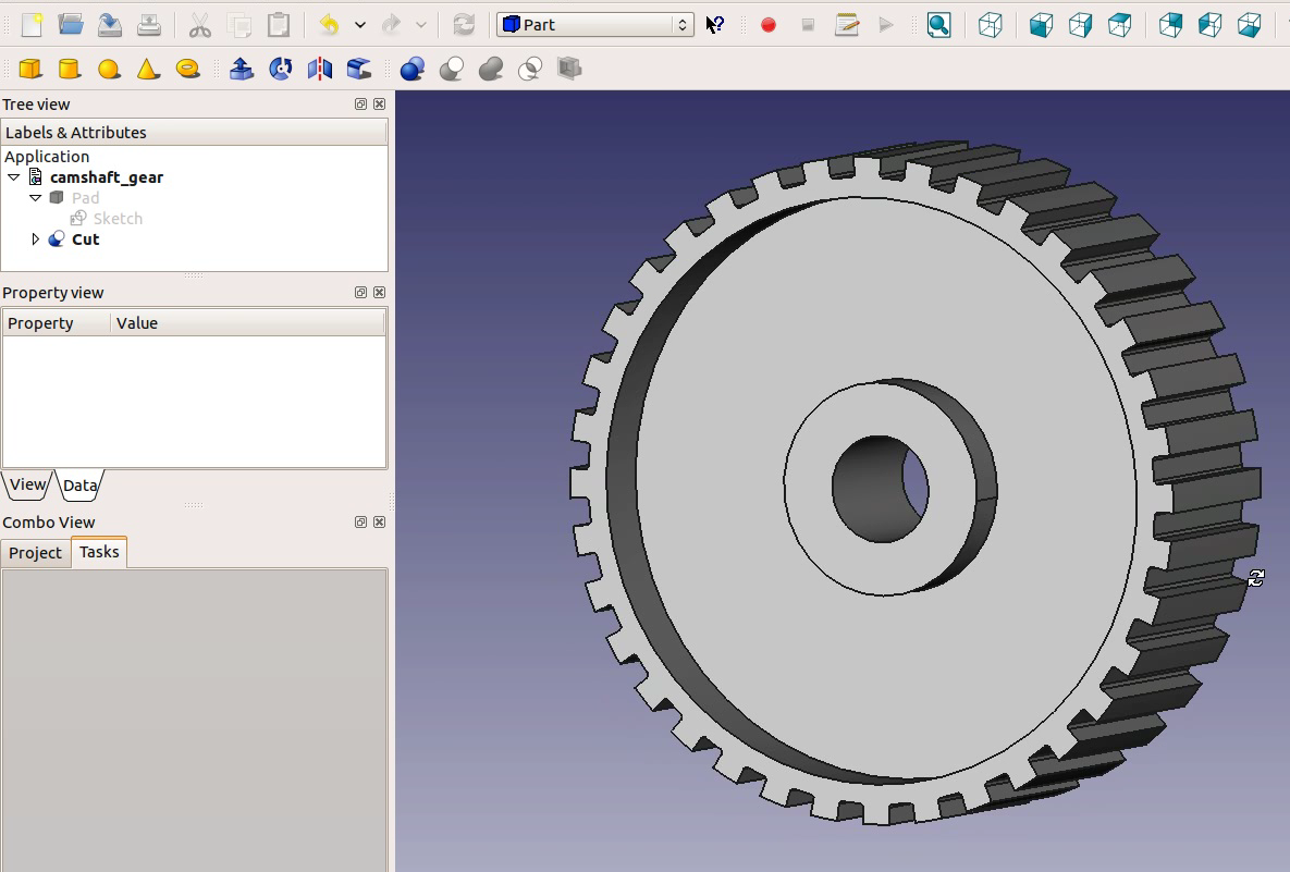 FreeCAD tutorial Engine 5 camshaft gear