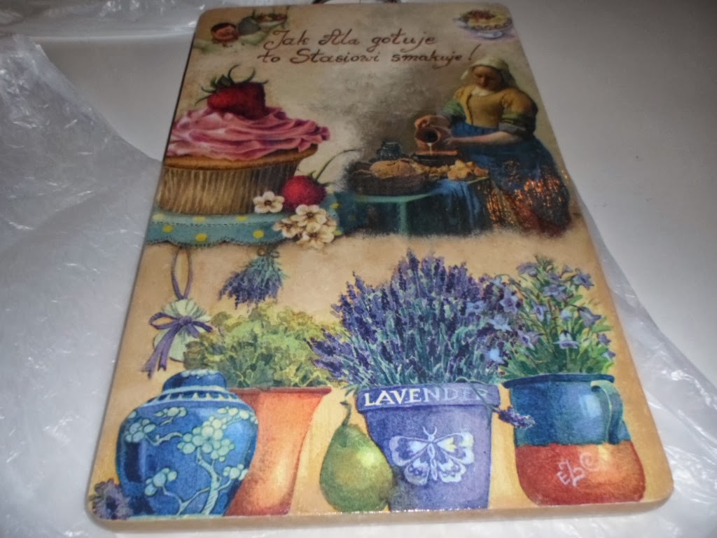 Deska do krojenia decoupage fajny prezent dla uroczej kucharki jak