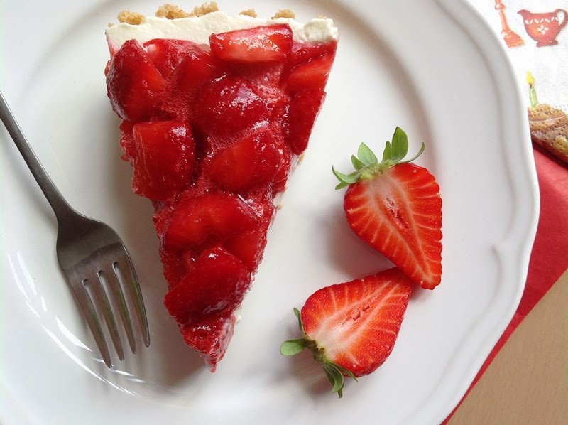 Nepečený cheesecake s jahodami