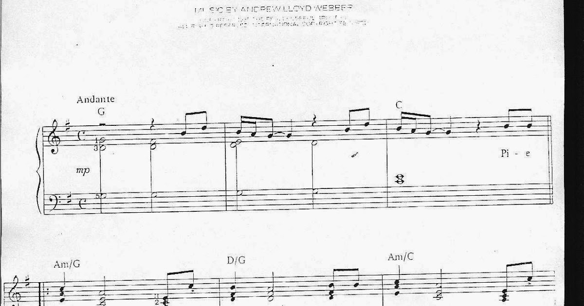 Pie Jesu Andrew Lloyd Weber Partituras para Piano