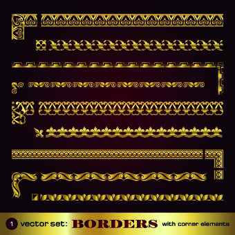 Set de bordes dorados en vector gratis | Cute e Girly