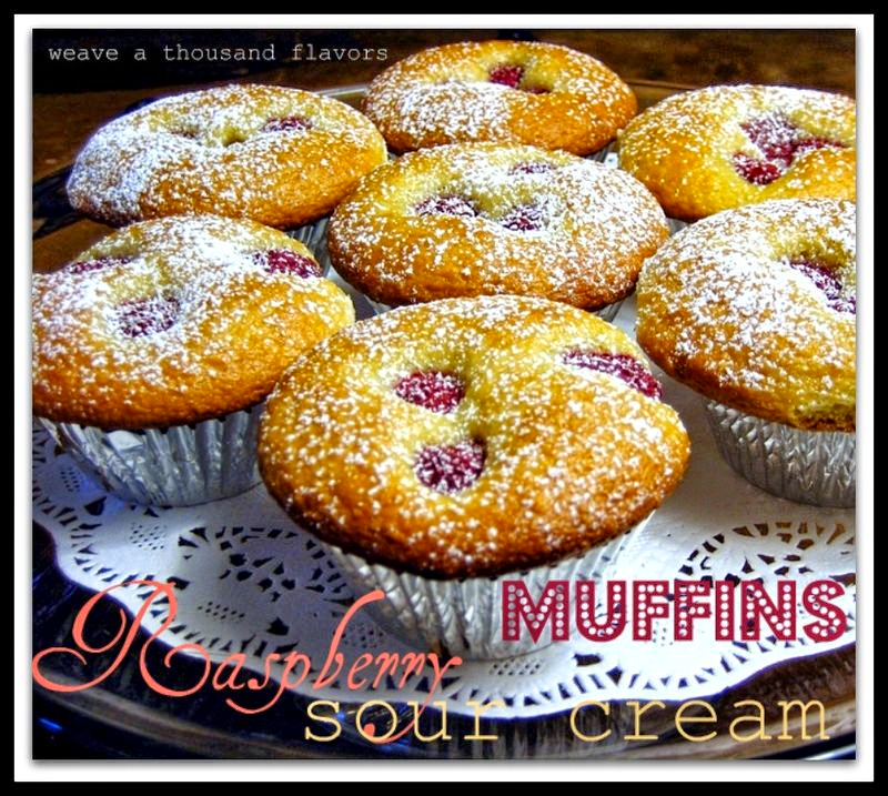FUN RECIPE WORLD Raspberry Sour Cream Muffins Recipe