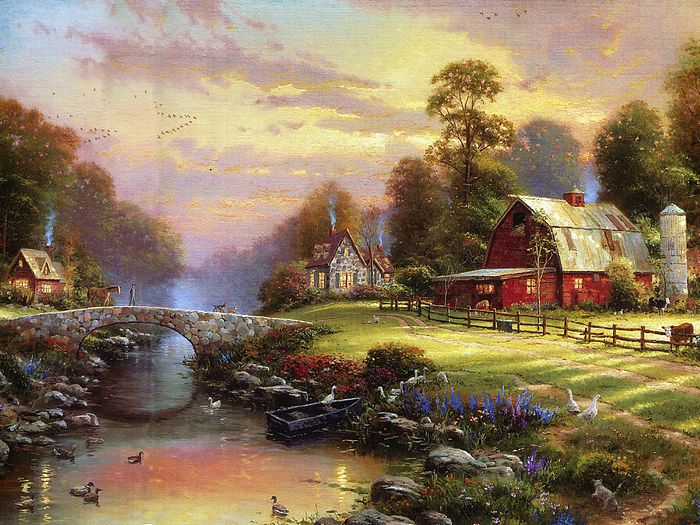 Tranh của Thomas Kinkade Home is where the Heart is Blog về ôn thi