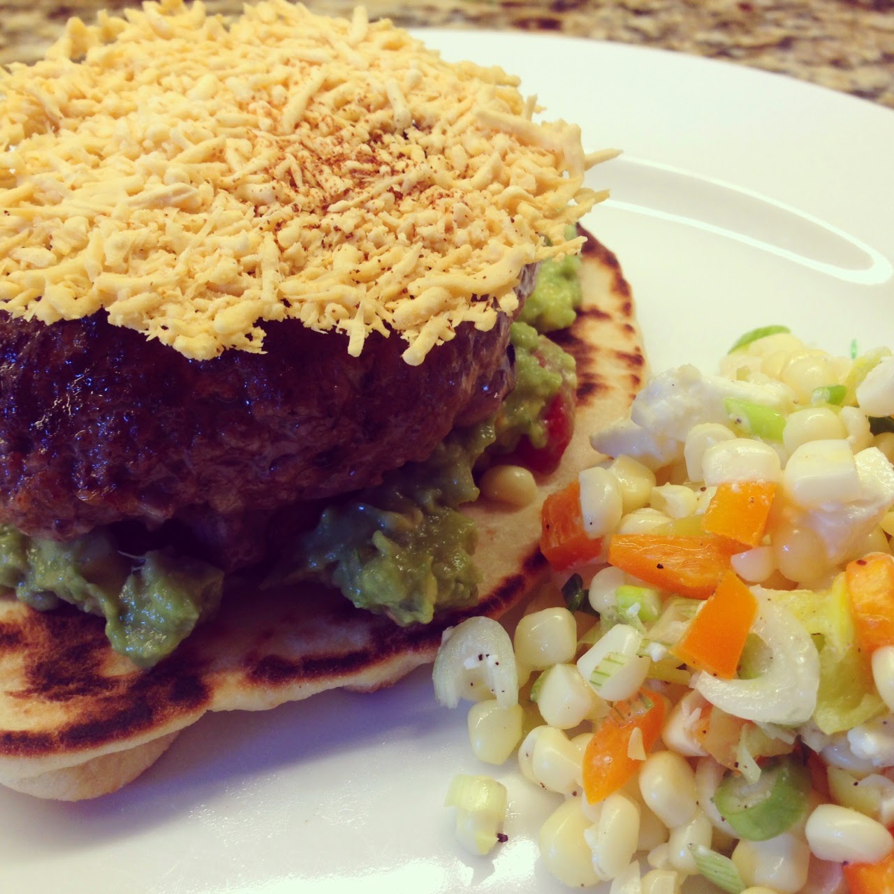 Southern Deliciousness Cheese Stuffed Burger with Parmesan Crisp and