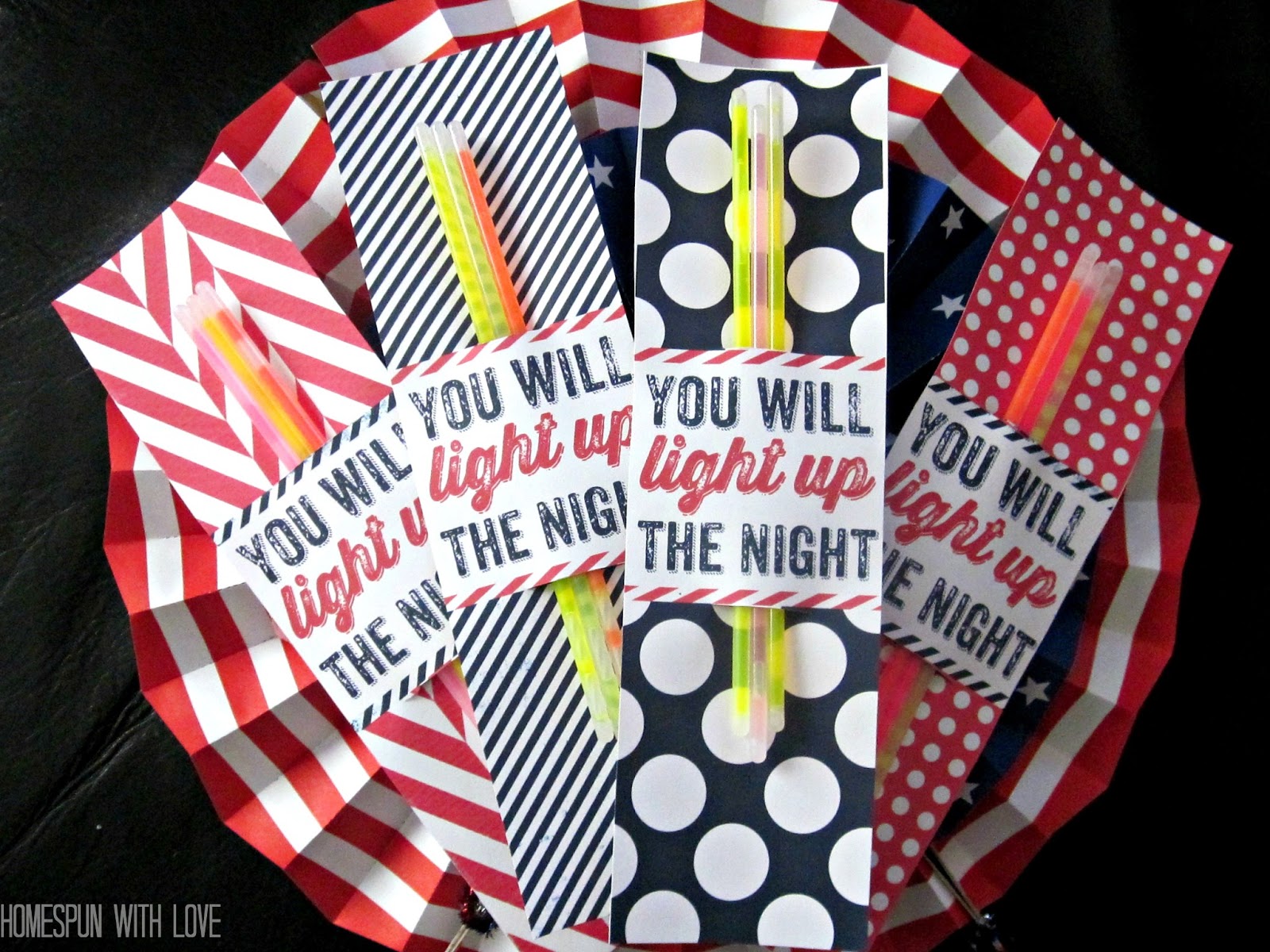 Homespun With Love Glow Stick Holder Printable