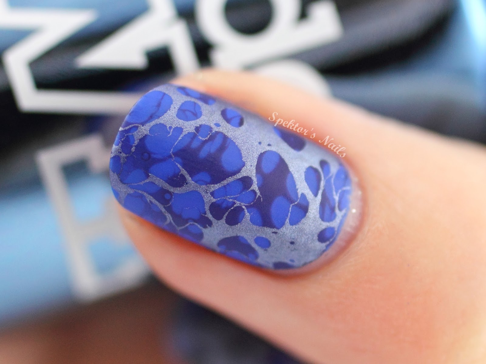 Water Spotted Nail Art feat. Model's Own - Chrome Indigo