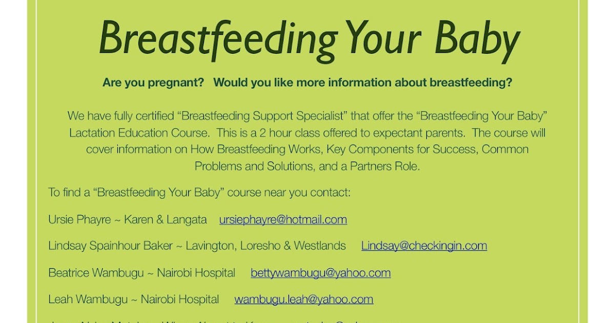 Breastfeeding Support Program Kenya Breastfeeding Your Baby Course