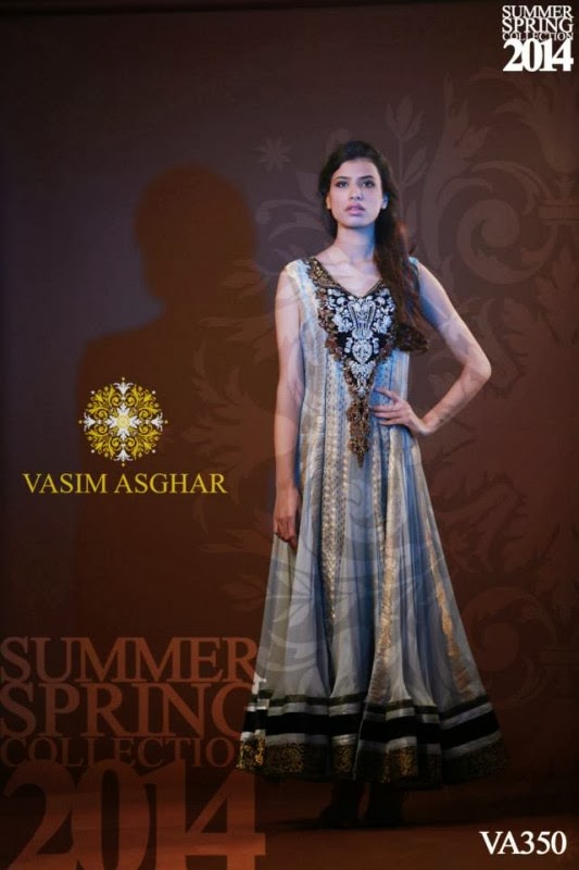 Vasim Asghar Latest Party Wear Dress Collection 2014 for Ladies