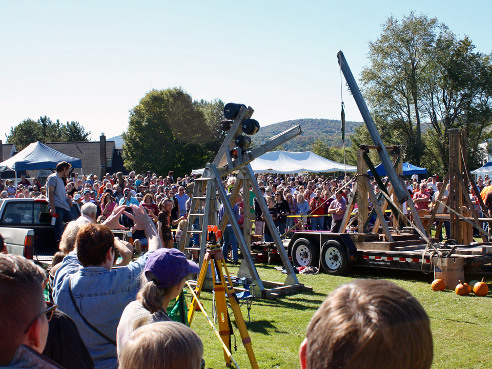 Vermont Pumpkin Chuckin' Festival Pumpkins Fly at the Vermont Pumpkin