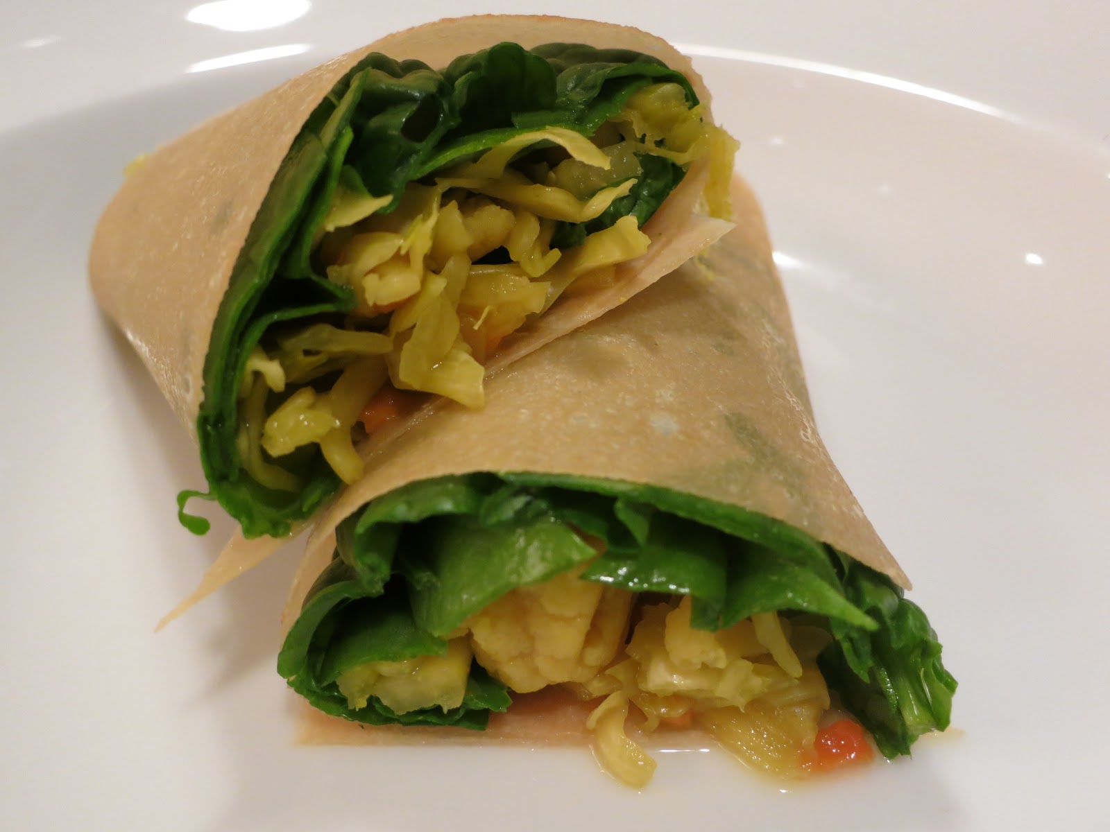 The Veracious Vegan Raw Indian Madras Curry Sauerkraut Wrap