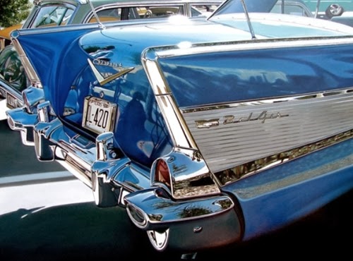 04-Blue-Bellaire-Cheryl-Kelley-Chrome-Muscle-Cars-Hyper-realistic-Paintings-www-designstack-co