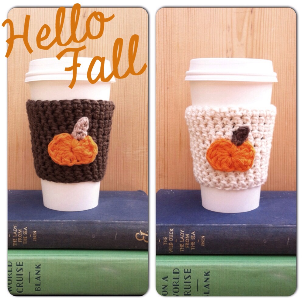 Pumpkin coffee cup cozy