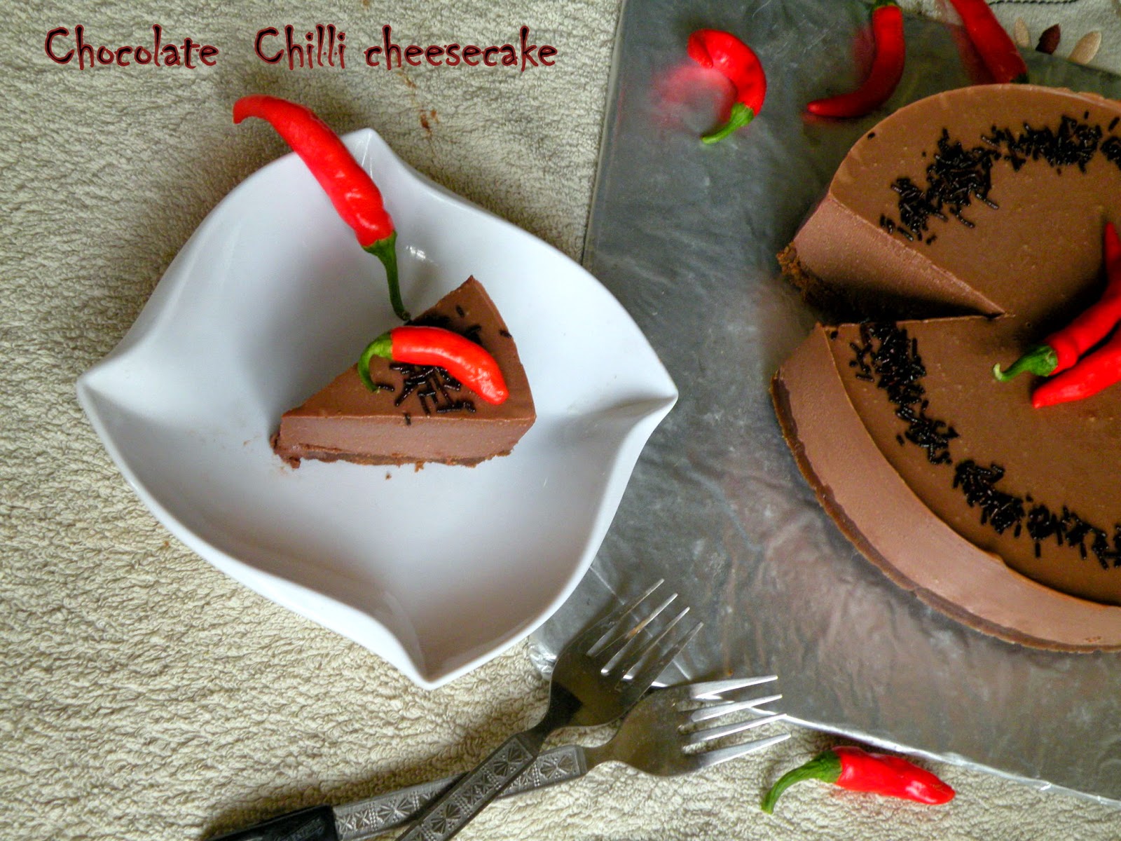 Eggless No Bake Chocolate Chilli Cheesecake Easy No Bake Recipes
