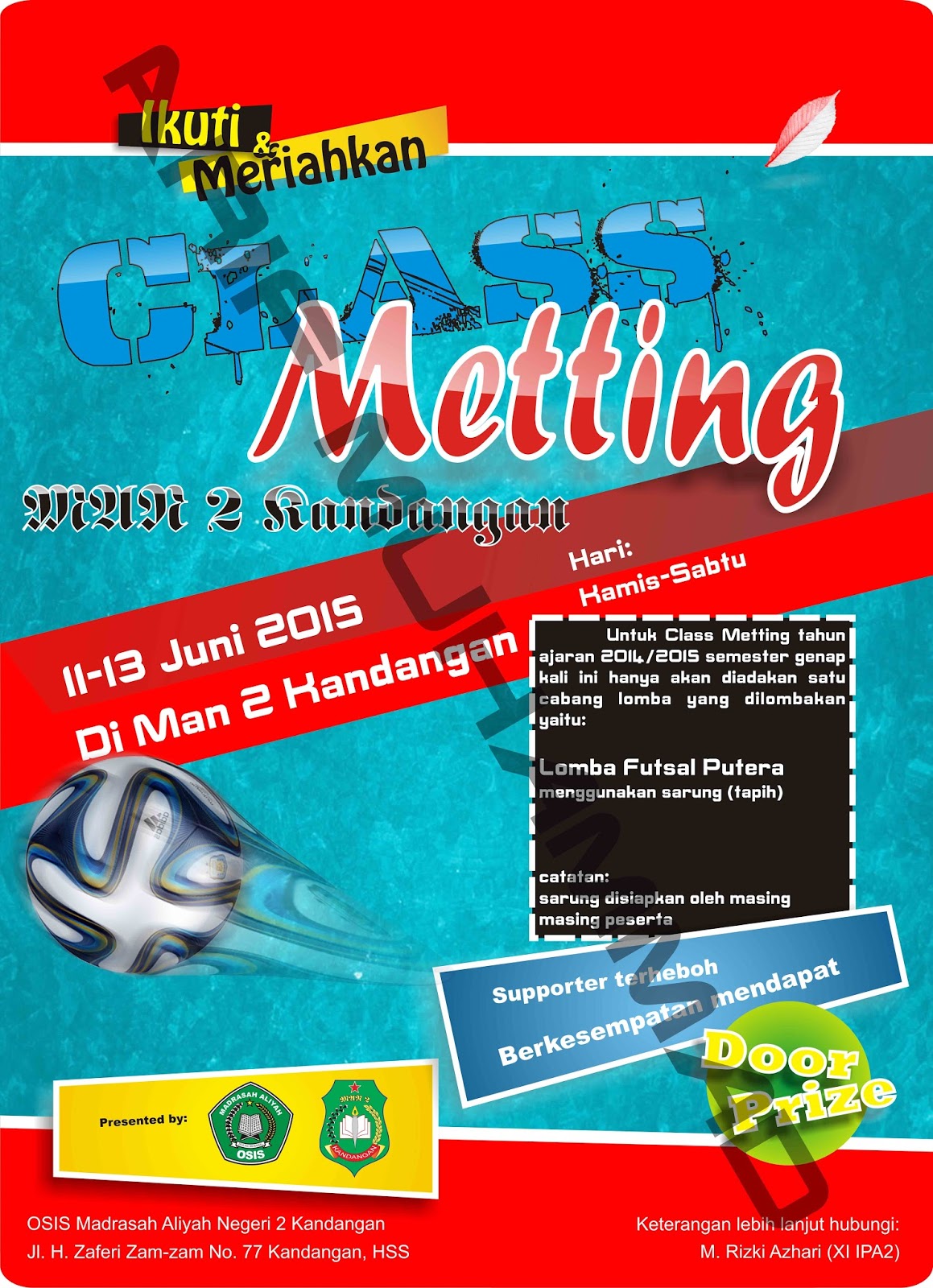 Arif Muhammad Contoh Pamflet Brosur Class Meeting