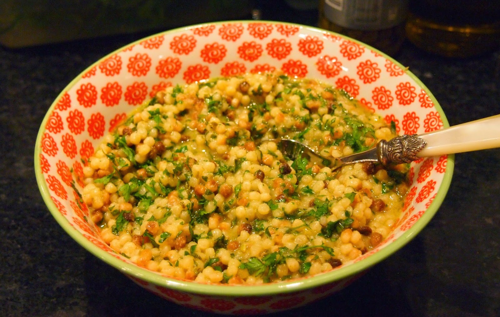 The Renaissance Girl Cooks... Fregola Sarda, with a Salsa Verde Dressing