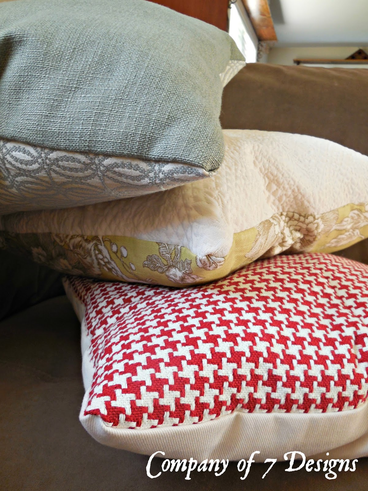 Company of 7 Designs Easy NO ZIPPER Slipcover Pillows Tutorial