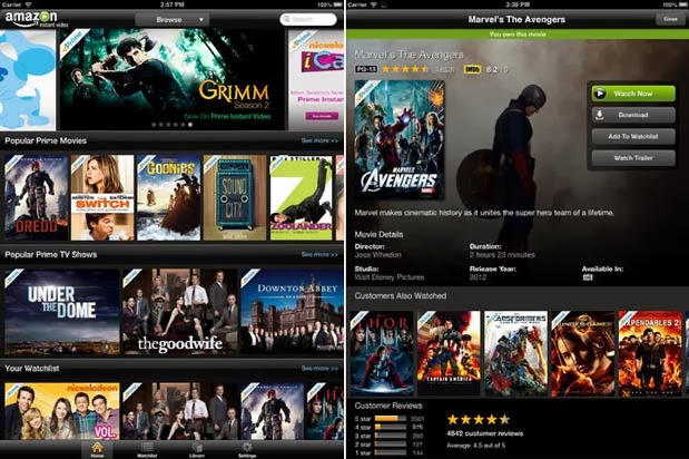 Amazon released multitask Instant video apps for iOS.