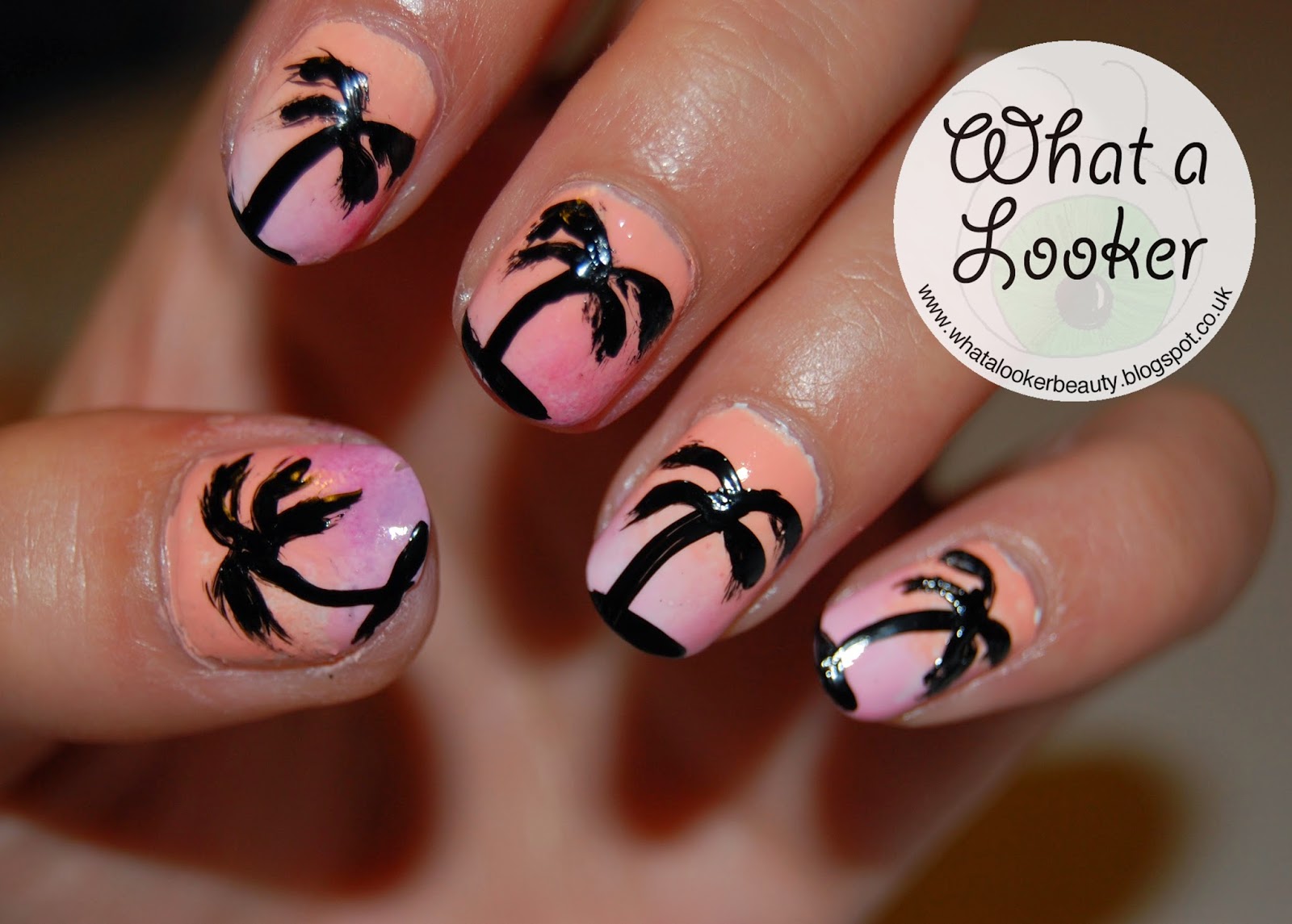 6. Palm Tree Sunset Nails - wide 6