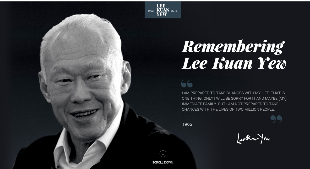  Click HERE to view the video of Mr Lee Kuan Yew's Life Journey