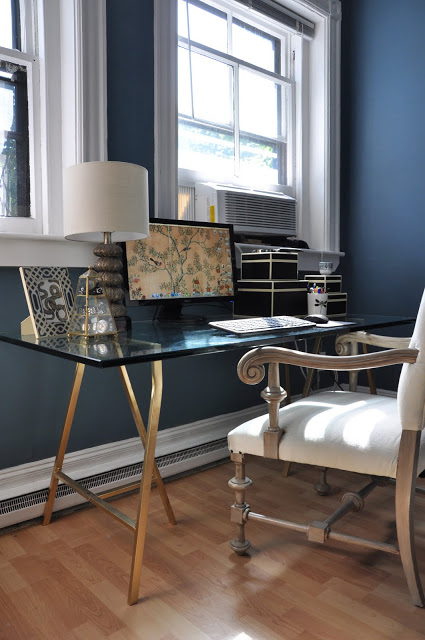 Black Metal Frame And Glass Desk Spray Painted Black Metal Frame And Glass Desk Spray Painted