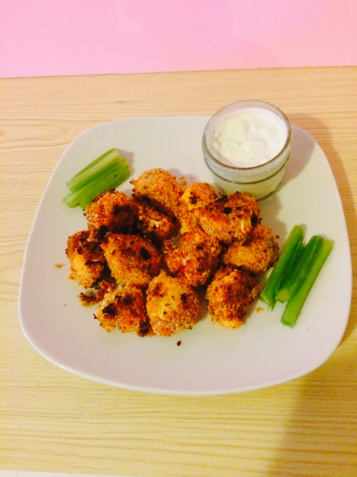 Healthy Buffalo "Chicken" Nuggets and Blue Cheese Dip First Time Mom