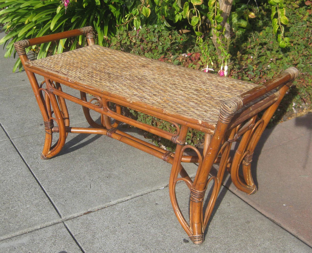 UHURU FURNITURE & COLLECTIBLES SOLD Wicker Bench 35