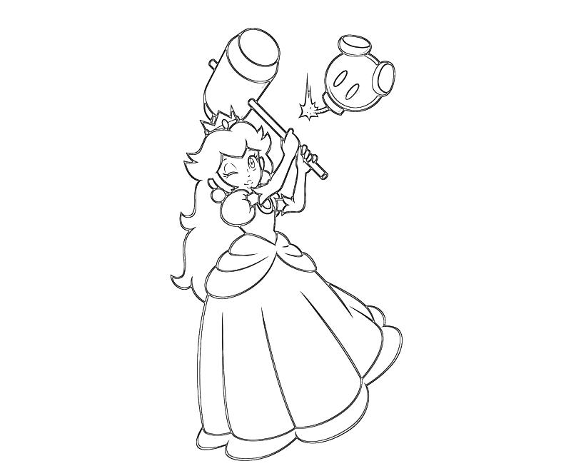 princess peach colouring