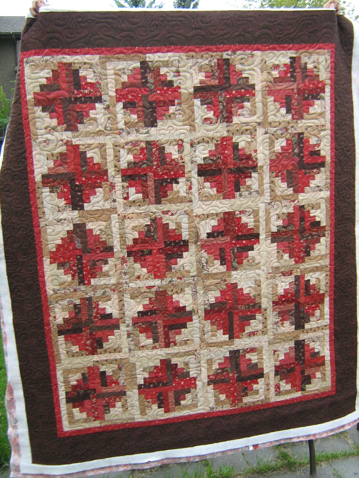 Inch by Inch Quilting Log Cabin Quilt