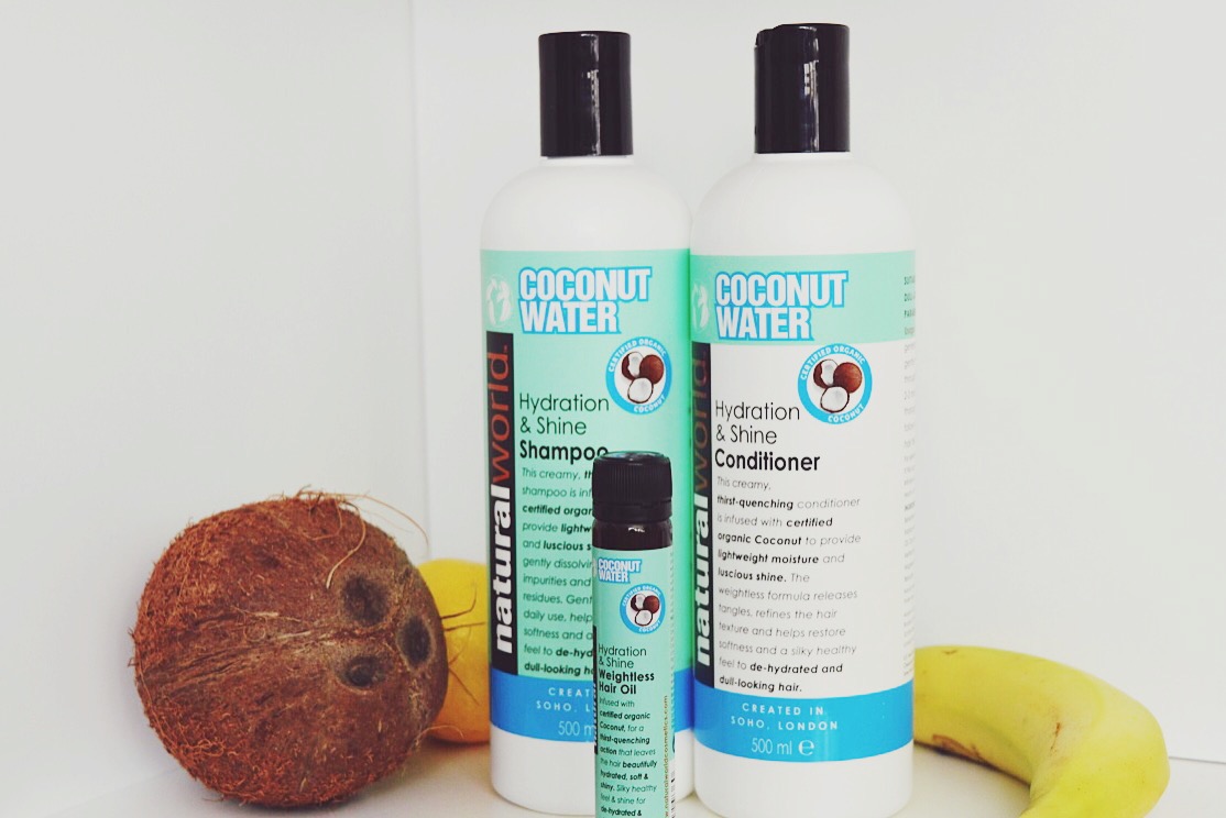 Natural World Coconut Water hair care review, FashionFake, beauty bloggers