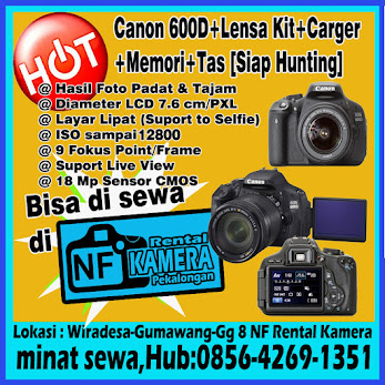 Rental Kamera DSLR Canon 600D/Rebel T3i [Rp.125.000/24 Jam (Tinggal Jepret)]