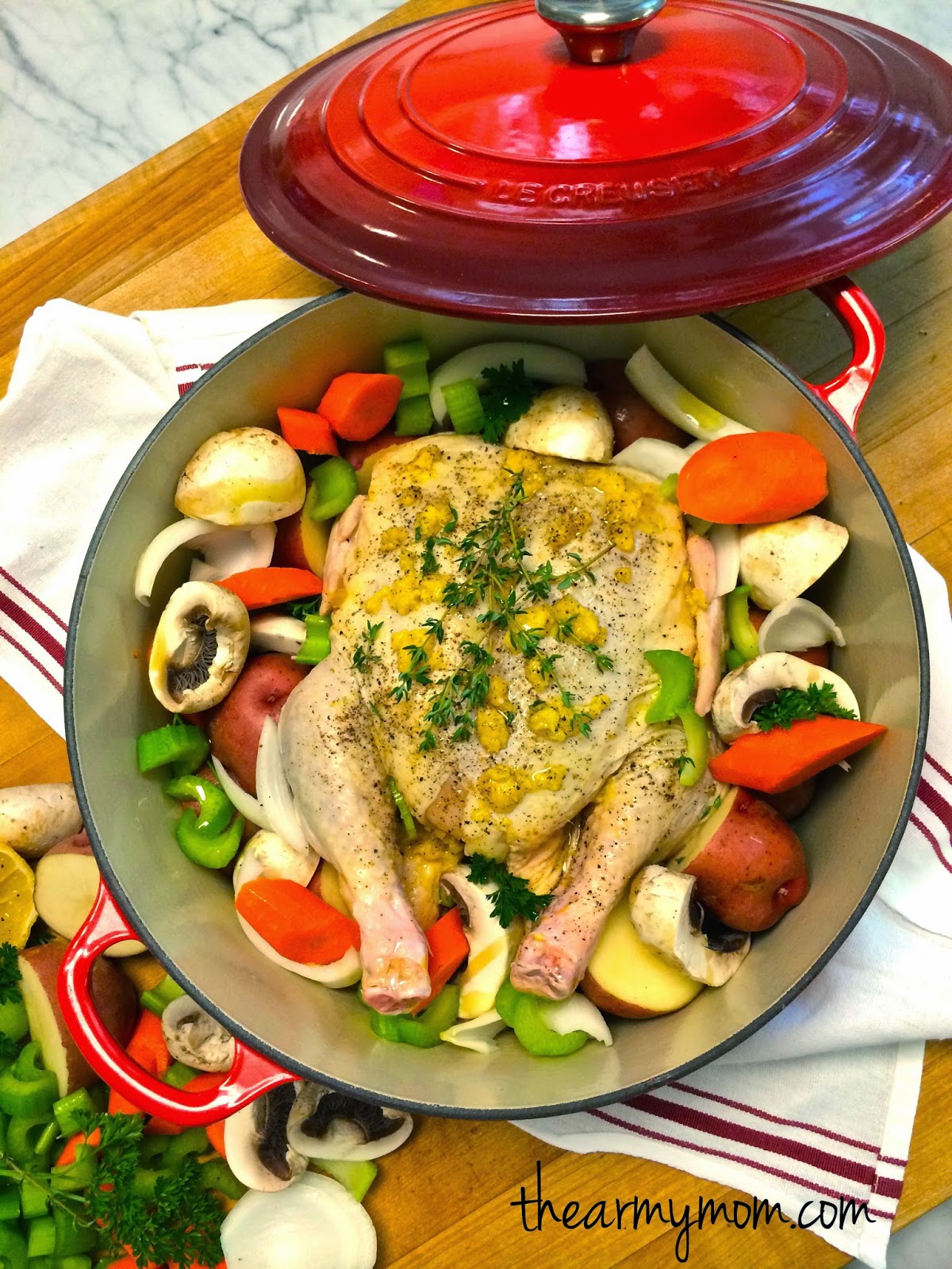 From Captain's Daughter to Army Mom Le Creuset Chicken Pot Roast!