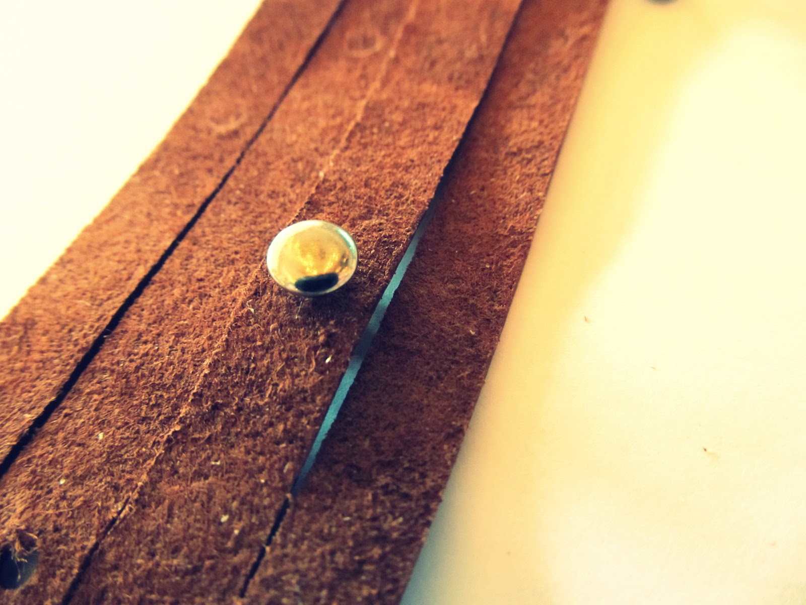 WobiSobi Leather and Rhinestone Cuff Bracelet