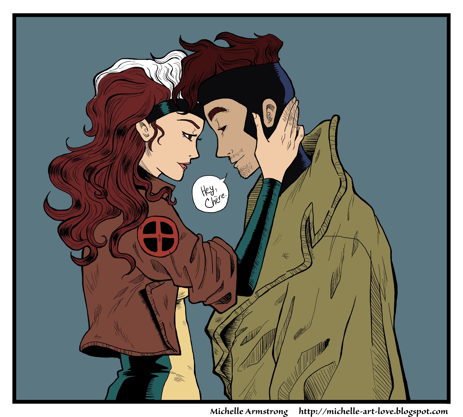 Decided to ink and color the drawing of Remy and Rogue I did the other day....