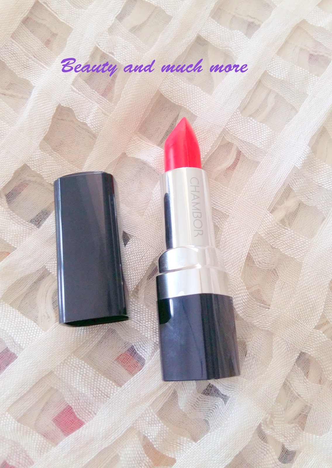 Chambor Powder Matte Lipstick in Rubis Rouge Swatches & Review..