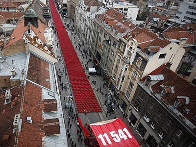 11,541 red chairs, Bosnia