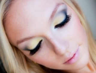 edgy yellow eyes Halloween makeup tutorial