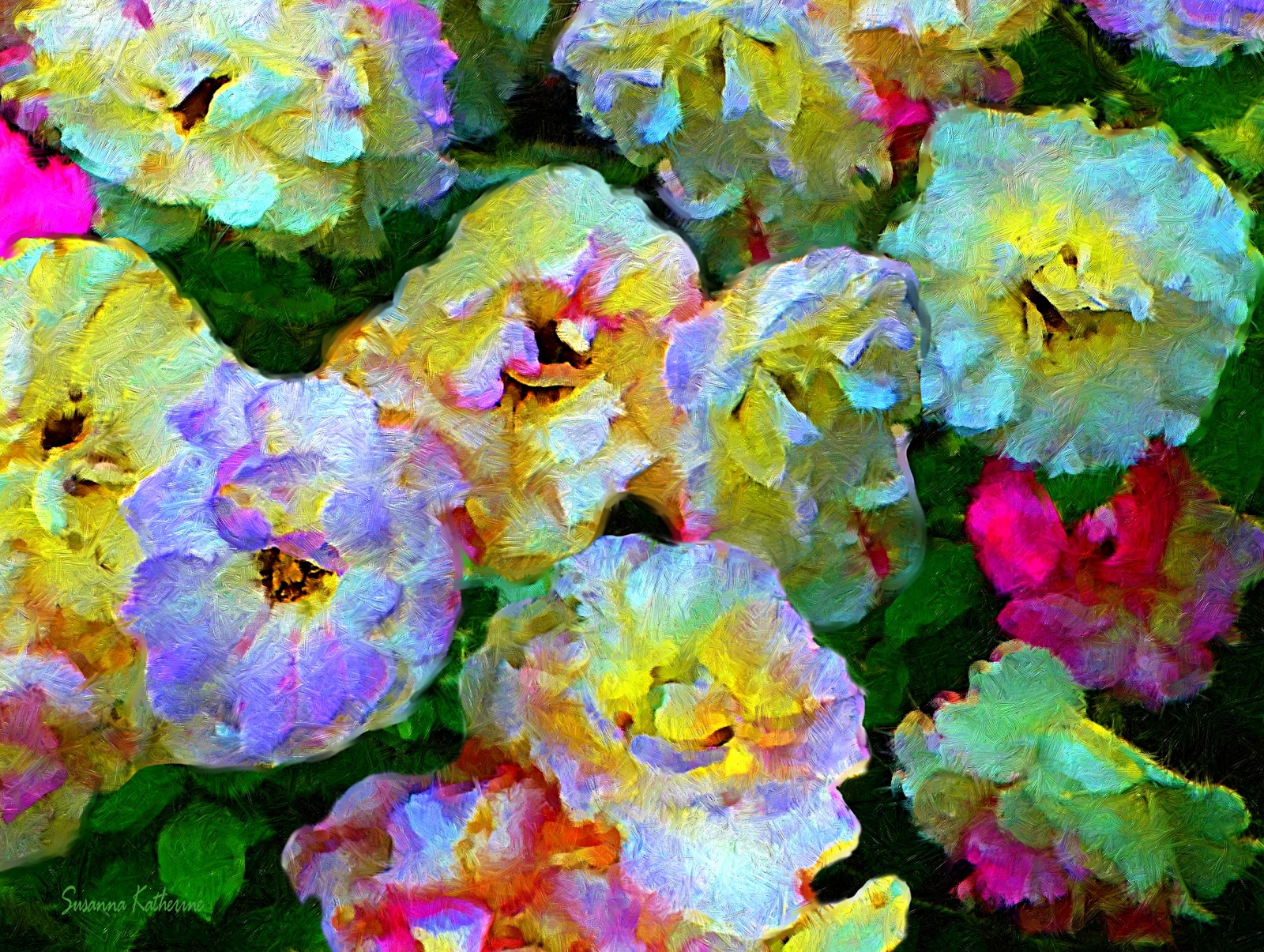 PaintingsofArtistsOriginalUnusual Art Painting Of Rose Bush Closeup