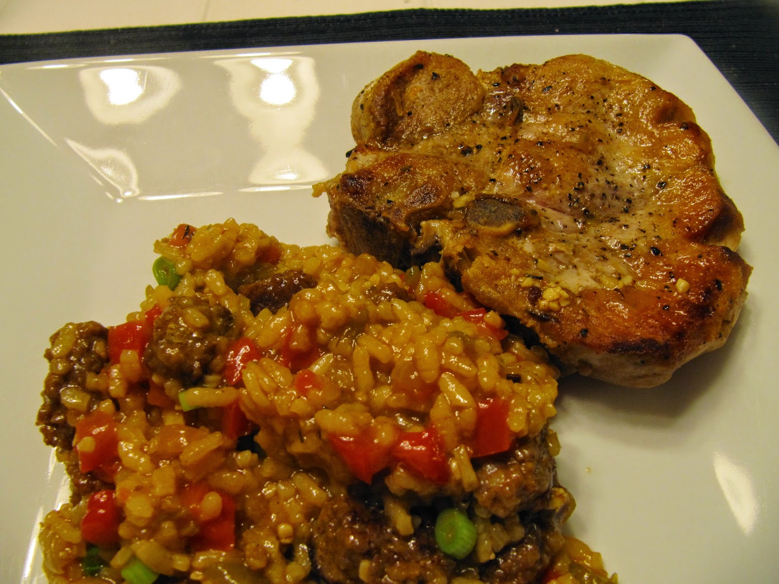Cookin' in Anne's Kitchen PanSeared Pork Chops with Dirty Rice