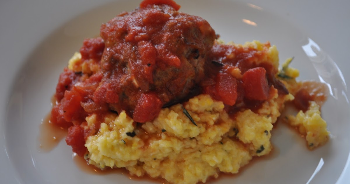 EdiMommy Lamb Meatballs with HoneyRosemary Polenta and Tomato Sauce