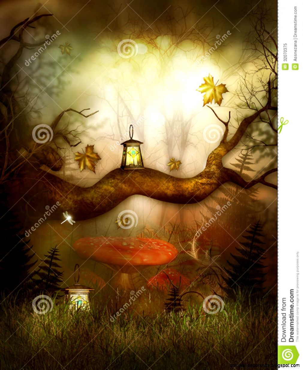Fantasy Lamp In The Fairytale Wood Royalty Free Stock Photo Fantasy Lamp In The Fairytale Wood Royalty Free Stock Photo