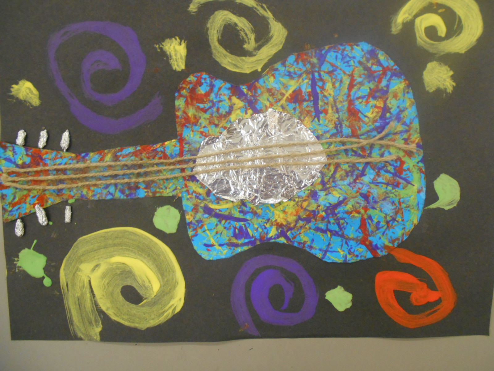 Bricks & Wood School Art Activities Jackson Pollock Guitars