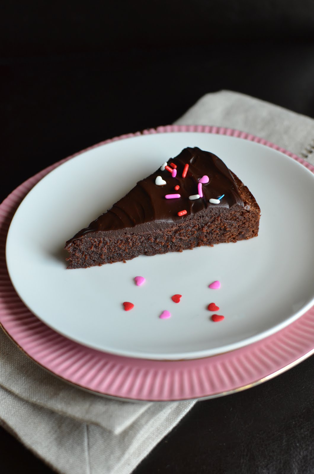 Playing with Flour Brownie cake with ganache frosting