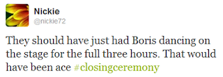 A tweet about Boris Johnson