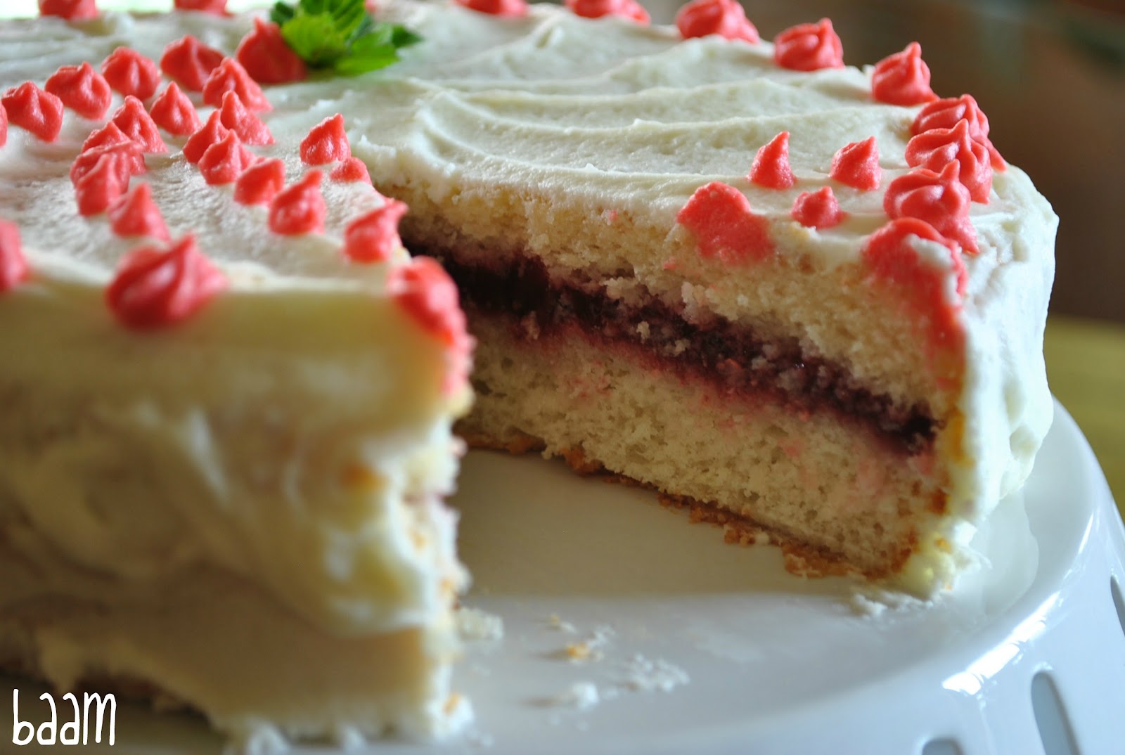 Beti Vanilla White Cake with Strawberry Jam